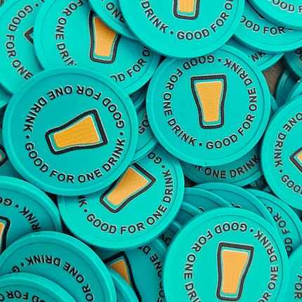 Fichas de plastico Good for one drink Ø29 mm - 100 unidades