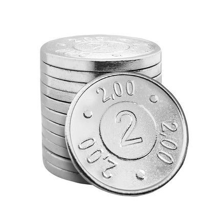 Fichas de carrito de compra acero niquelado €2,00 - 100 unidades