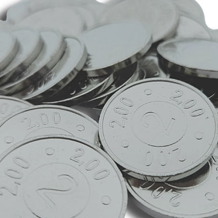 Fichas de carrito de compra acero niquelado €2,00 - 100 unidades