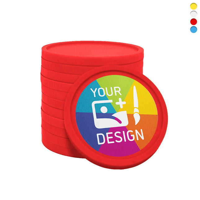 Fichas de plastico para carrito de la compra €2 personalizadas - 100 unidades