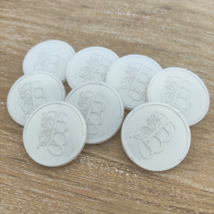 Fichas en relieve personalizadas Ø29 mm - 1000 unidades