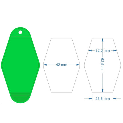 Llavero para hotel de plastico Hunter personalizable 88 x 45 mm - Por unidad