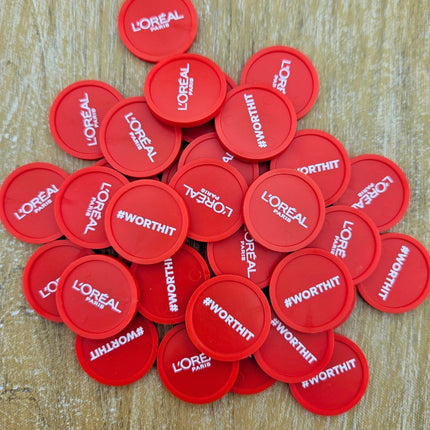 Fichas de plastico para carrito de la compra €1 persnalizadas - 100 unidades