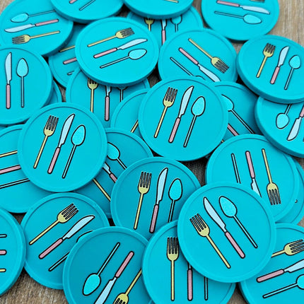 Fichas de plastico cubiertos en color Ø29 mm - 100 unidades