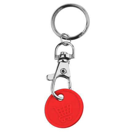 Ficha de plástico para el carrito de la compra con llavero - 10 unidades