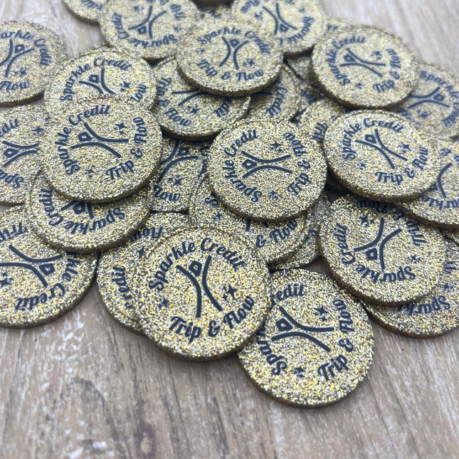 Fichas con brillantina personalizadas Ø29mm - 100 unidades