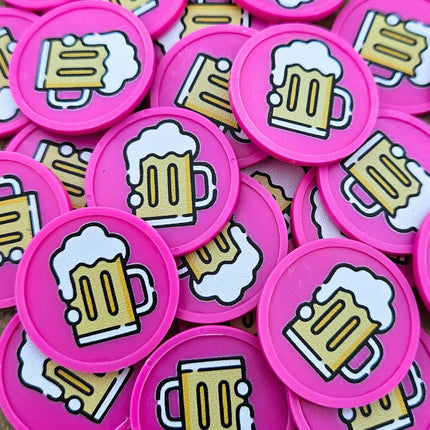 Fichas de plastico jarra de cerveza Ø29 mm - 100 unidades