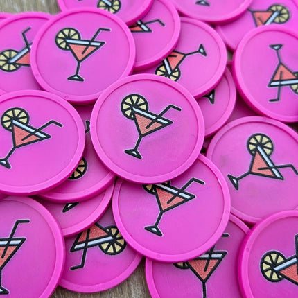 Fichas de plastico cóctel Ø29 mm - 100 unidades