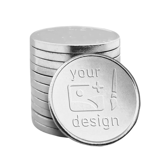 Fichas de carrito de compra acero niquelado personalizadas €2,00 - por 1000 unidades