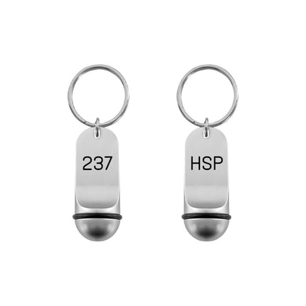Llavero para hotel Petito plateado personalizable - por unindad