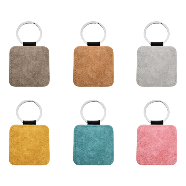 Llavero cuadrado de cuero 50x50mm - Por unidad