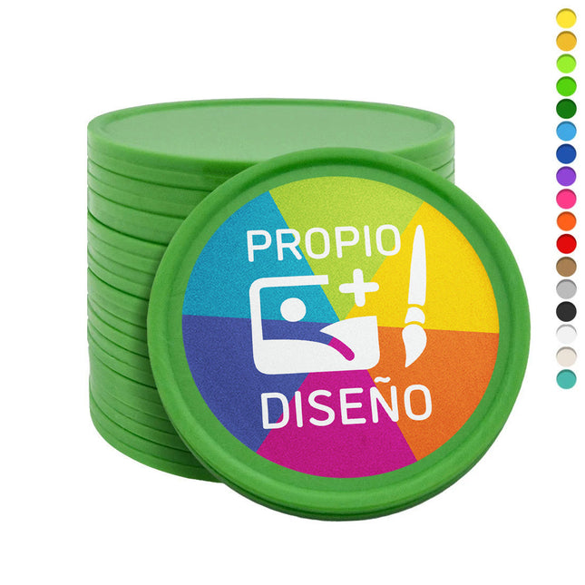 Fichas de plastico personalizadas  Ø35 mm - 100 unidades