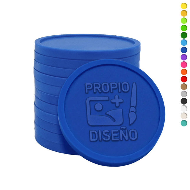 Fichas en relieve personalizadas Ø29 mm - 1000 unidades