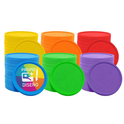 Fichas de plastico mezcla personalizadas Ø29mm - 108 unidades