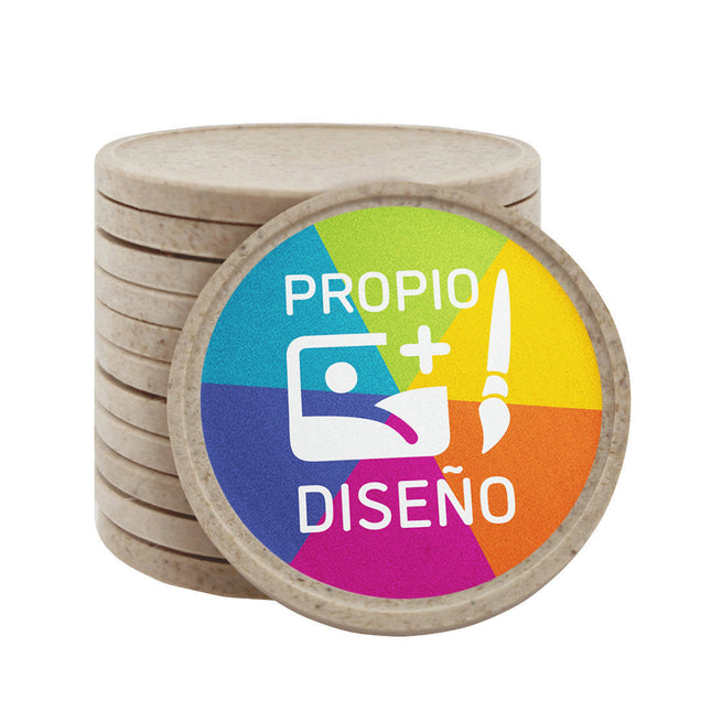 Fichas en fibra de madera personalizadas Ø35 mm - 100 unidades