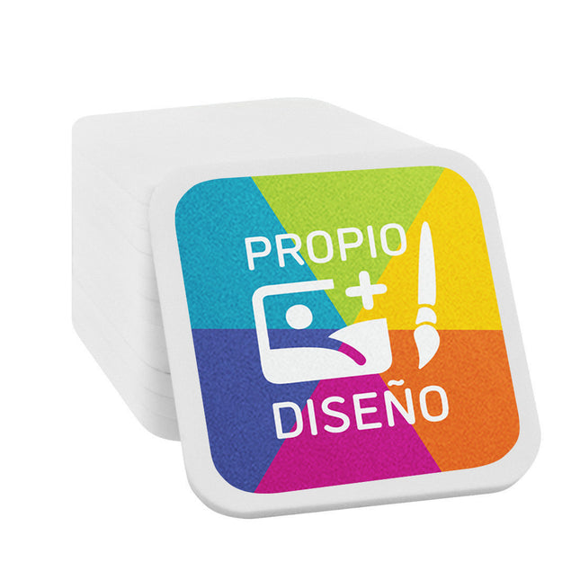 Fichas personalizadas cuadradas en blanco 38 x 38 mm - 100 unidades