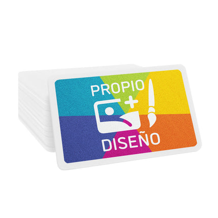 Fichas de plastico rectangular en blanco personalizadas 54x39 mm - 100 unidades