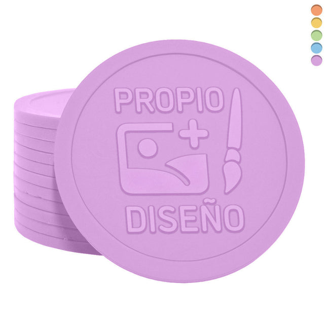 Fichas XXL personalizadas en relieve reciclado Ø70 mm - 1000 unidades