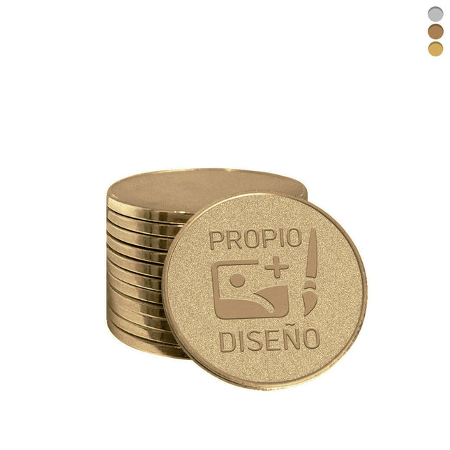 Fichas de carrito de compra bronce fundido personalizadas €1,00 - por 100 unidades