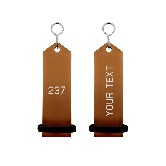 Llavero para hotel Bumerang personalizable Bronce -Por unidad