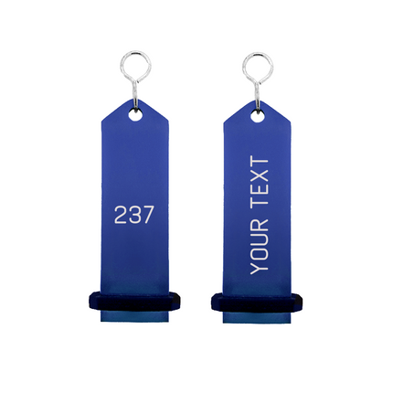 Llavero para hotel Bumerang personalizable Azul -Por unidad