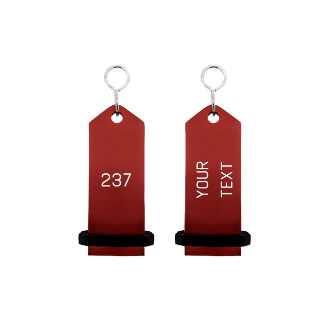 Llavero para hotel Midi Bumerang personalizable Rojo - Por unidad