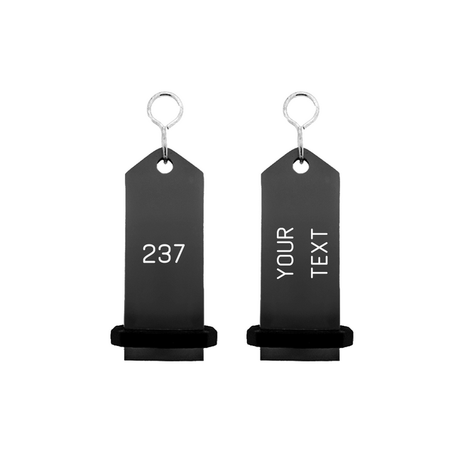 Llavero para hotel Midi Bumerang personalizable Negro-Por unidad