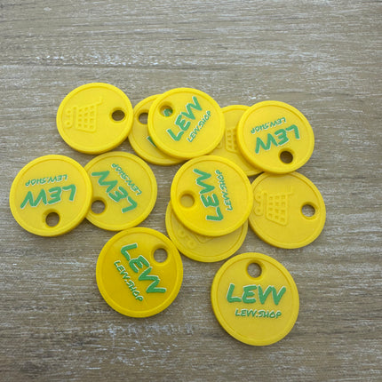 Fichas para el carrito de la compra personalizadas - 100 unidades