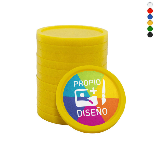 Fichas de plastico para carrito de la compra €1 personalizadas - 100 unidades