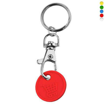 Ficha de plástico para el carrito de la compra con llavero - 10 unidades