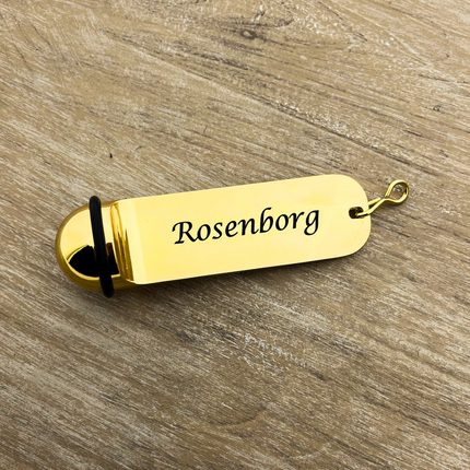 Llavero para hotel Classico aluminio dorado personalizable - por unindad
