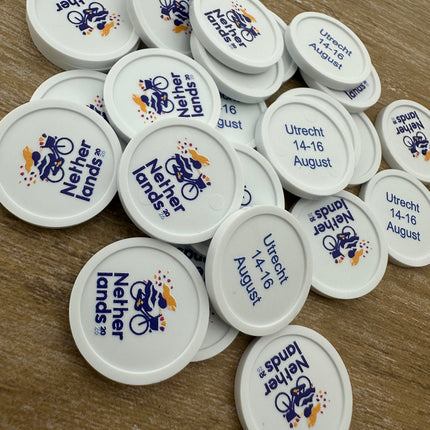 Fichas de plastico para carrito de la compra €1 persnalizadas - 100 unidades