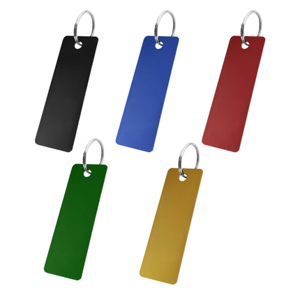 Llavero de aluminio rectangular con numero 25x70 mm - Por unidad