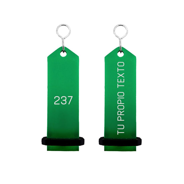 Llavero para hotel Bumerang personalizable Verde -Por unidad