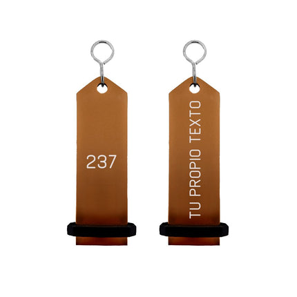 Llavero para hotel Bumerang personalizable Bronce -Por unidad