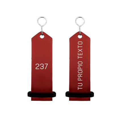 Llavero para hotel Bumerang personalizable Rojo - Por unidad