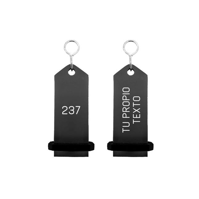 Llavero para hotel Midi Bumerang personalizable Negro-Por unidad