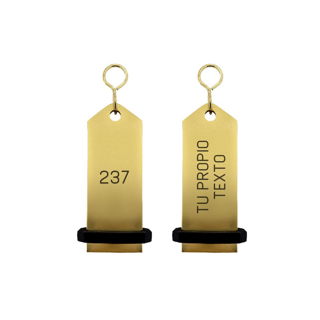 Llavero para hotel Midi Bumerang personalizable Dorado -Por unidad