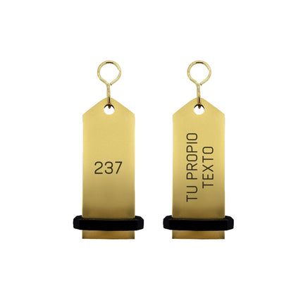 Llavero para hotel Midi Bumerang personalizable Dorado -Por unidad