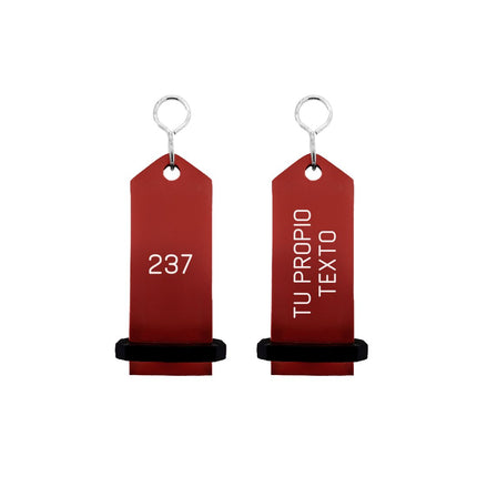 Llavero para hotel Midi Bumerang personalizable Rojo - Por unidad