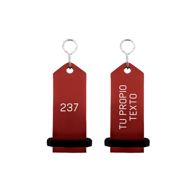 Llavero para hotel Midi Bumerang personalizable Rojo - Por unidad