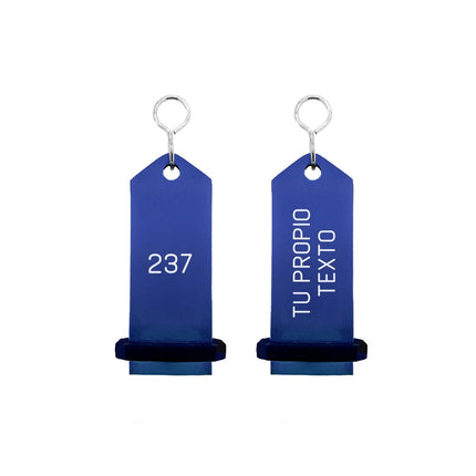 Llavero para hotel Midi Bumerang personalizable Azul -Por unidad