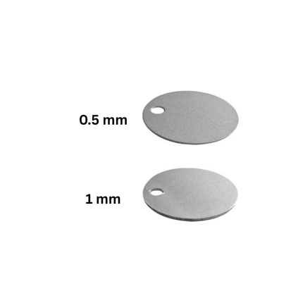 Llavero de aluminio Ø30 mm con número grabado - por unidad