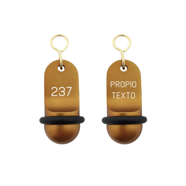 Llavero para hotel Mini Classic personalizable Bronce - Por unidad