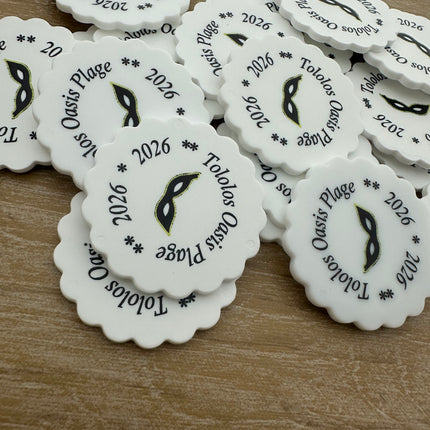 Fichas ondulado de plastico  personalizadas 38x38 mm - 100 unidades