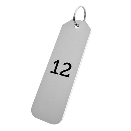 Llavero de aluminio rectangular con numero 30x100 mm - Por unidad