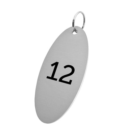 Llavero de aluminio ovalada con numero 40x90 mm - Por unidad