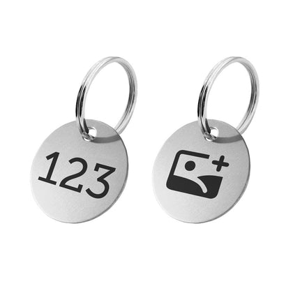 Llavero de aluminio con numero y logotipo doble cara - Por unidad