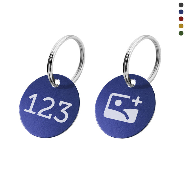 Llavero de aluminio con logotipo y numeracion doble cara - Por unidad