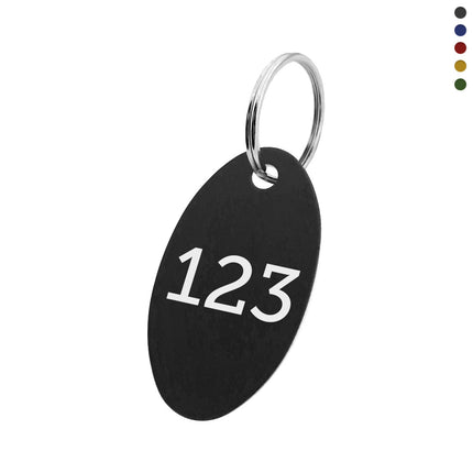 Llavero de aluminio 24x40 mm ovalada con numeracion - Por unidad